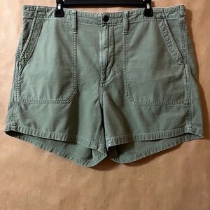 High Waist Green Women's Shorts